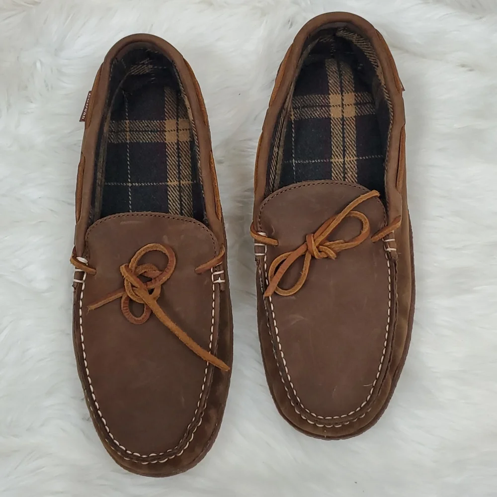 L.L.Bean brown suede slip on shoes slippers men size 12